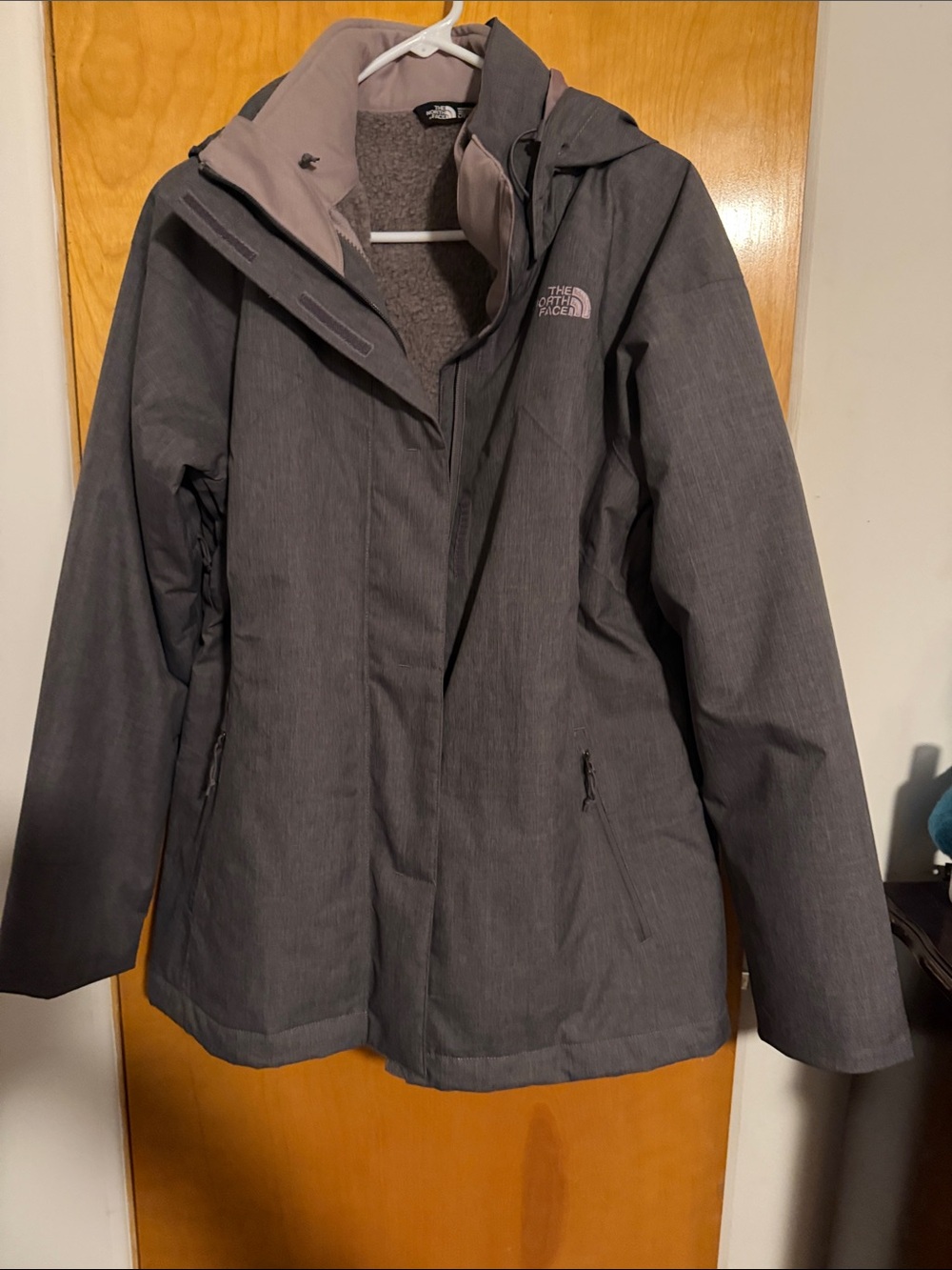 The North Face Women's Heather Gray Hooded Ski Jacket